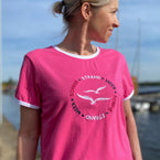Herzlein T-Shirt Damen aus Baumwolle Strand und Meer in Pink