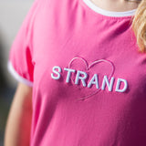 Herzlein ausgefallenes Damenshirt aus Baumwolle Strand und Meer Strandliebe in Pink