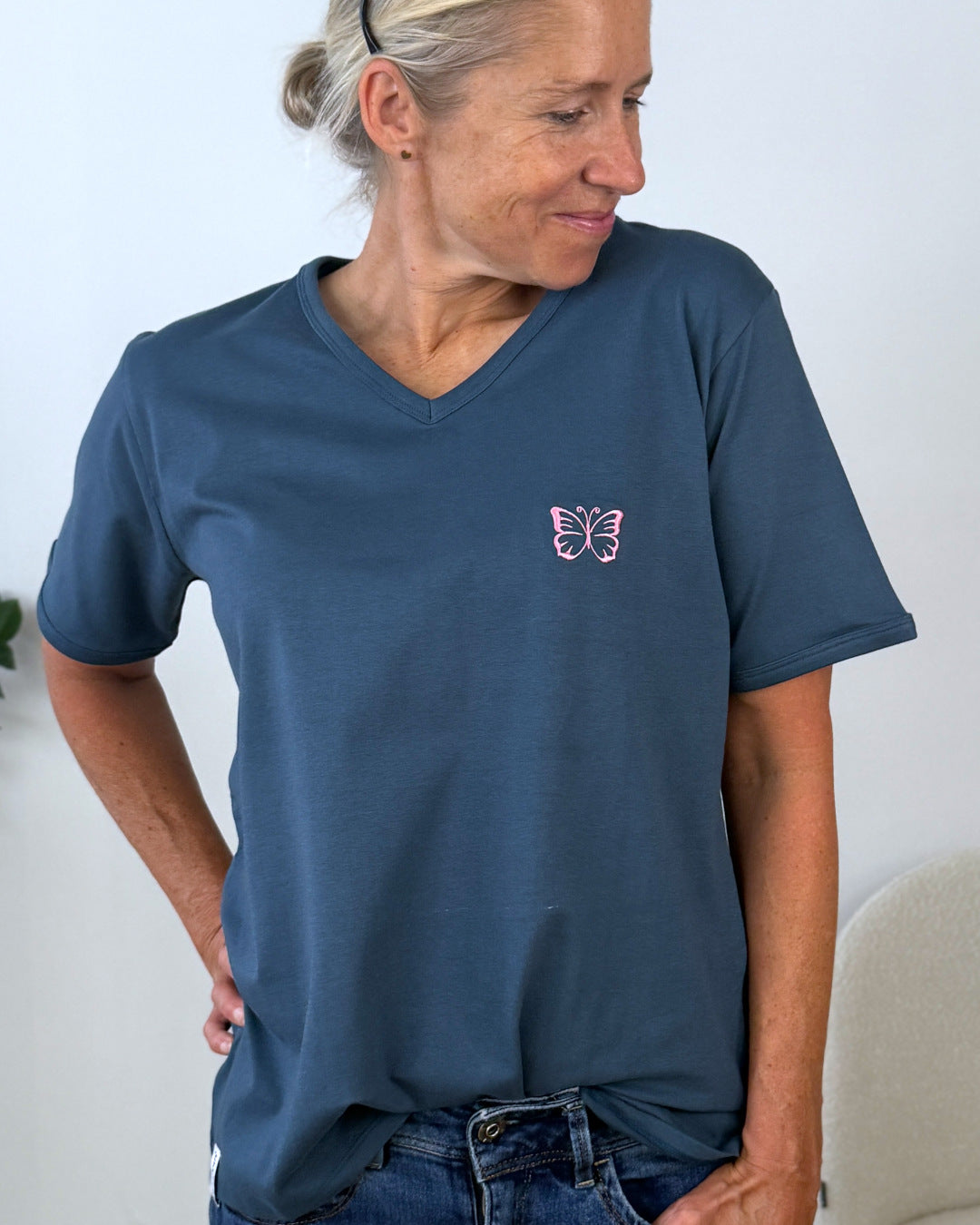 Herzlein® T-Shirt "Butterfly" in Petrol