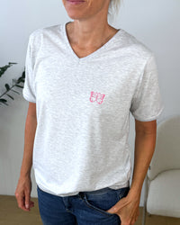 Herzlein® T-Shirt "Butterfly" in Grau meliert