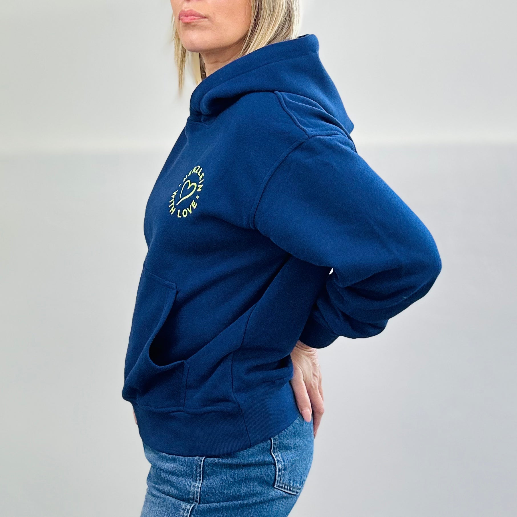 Herzlein® Basic Hoodie in Navy Blau