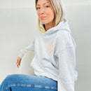 Herzlein® Basic Hoodie in meliertem Hellgrau