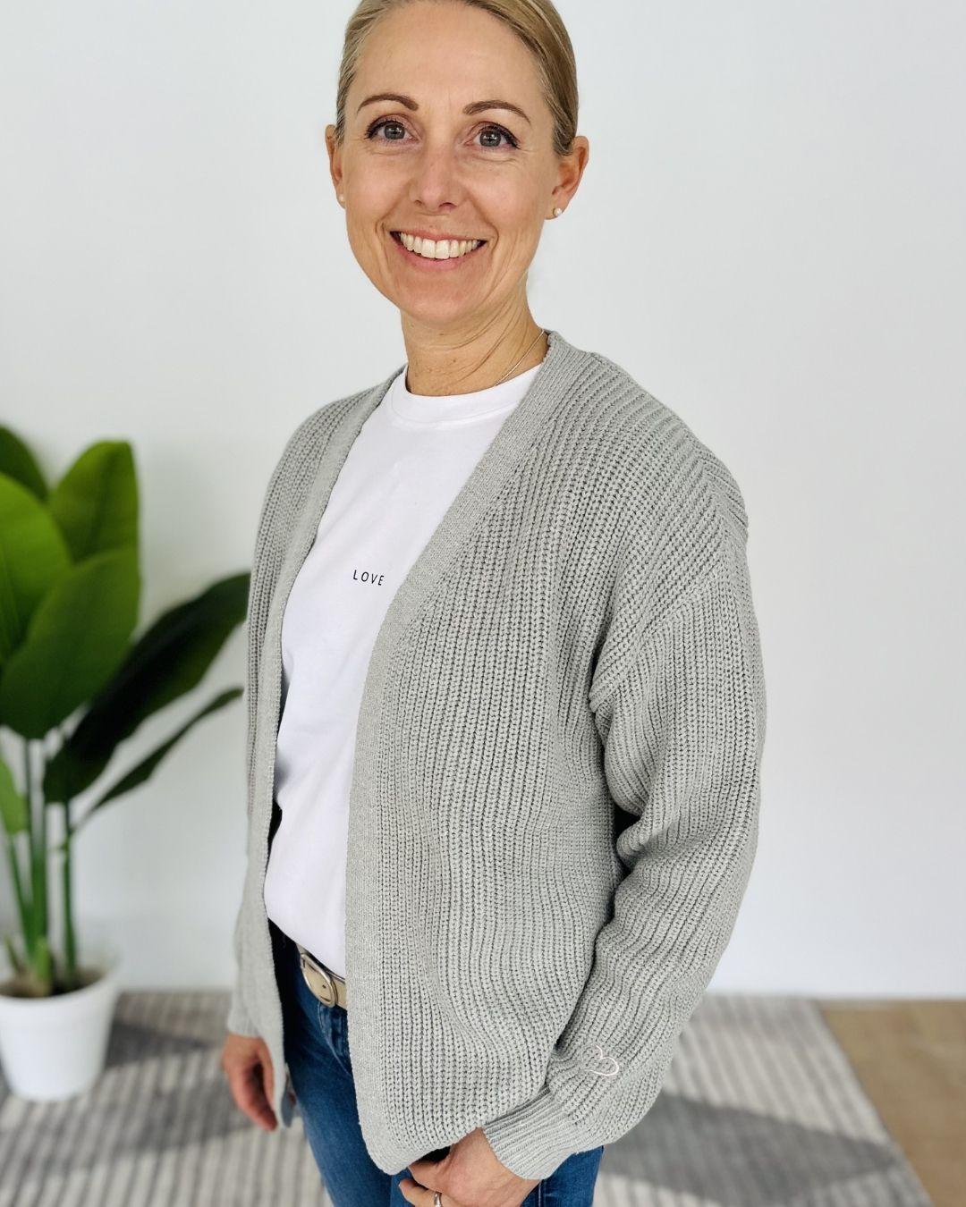 Herzlein® Cardigan Kurz in Grau