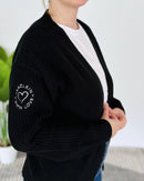 Herzlein® Cardigan Kurz in Schwarz
