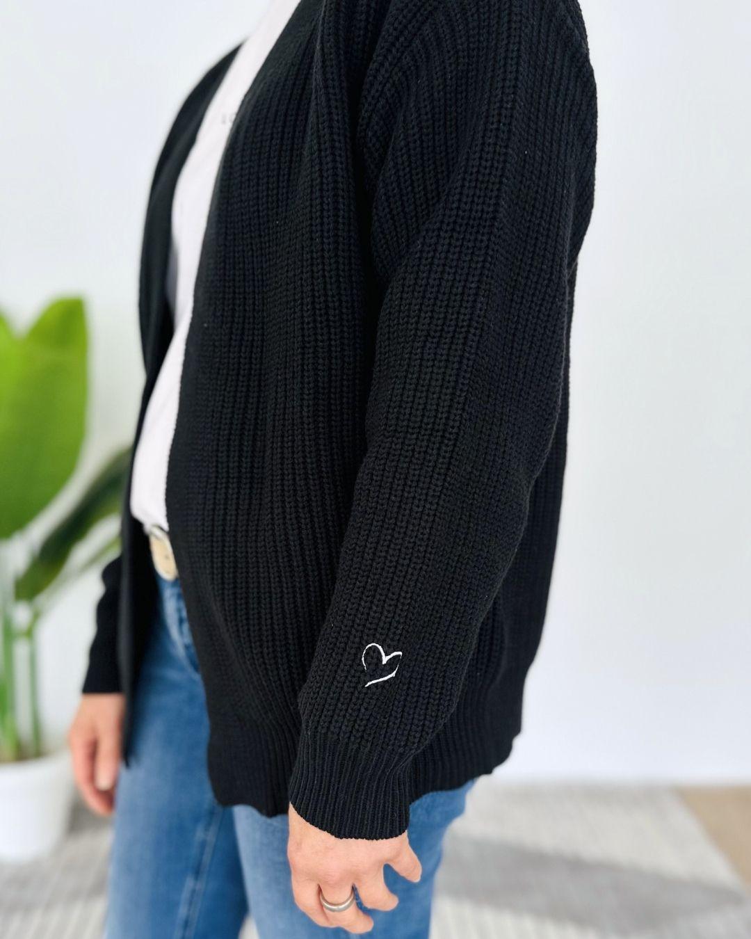 Herzlein® Cardigan Kurz in Schwarz