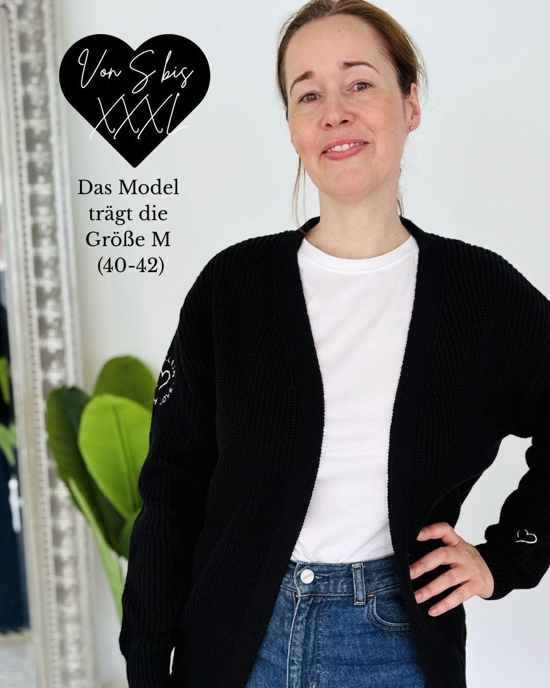 Herzlein® Cardigan Kurz in Schwarz