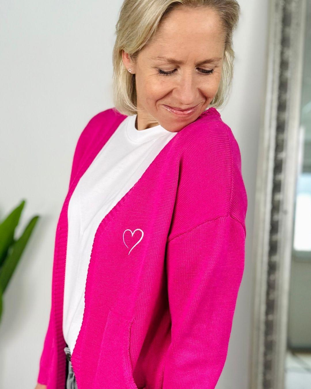 Herzlein® Cardigan "Vanessa" in Fuschia