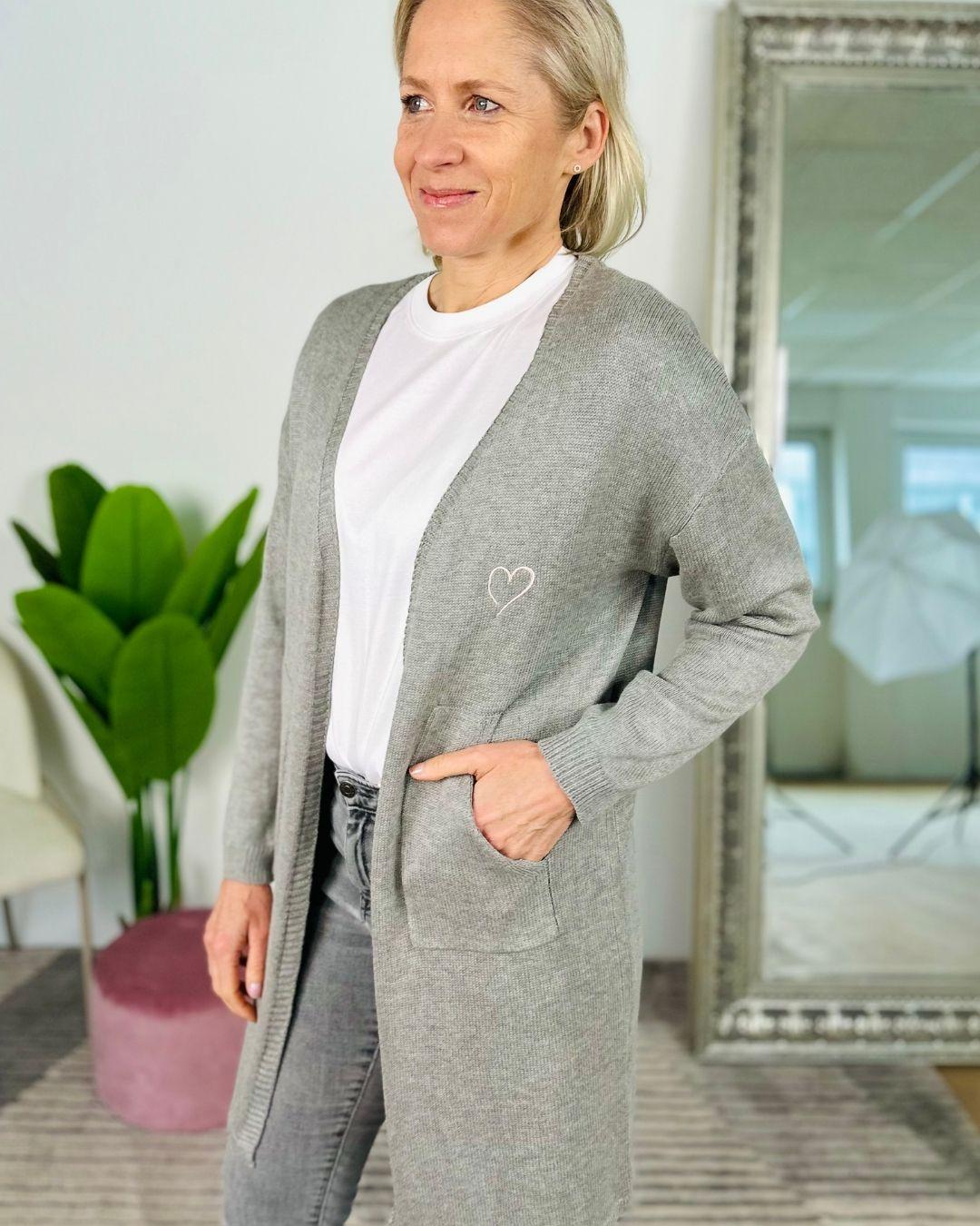 Herzlein® Cardigan "Vanessa" in Grau