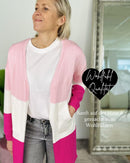 Herzlein® Cardigan "Vanessa" in Rosa - Cremeweiß - Pink