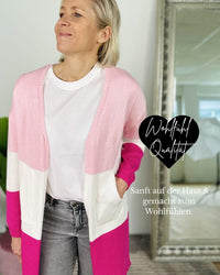 Herzlein® Cardigan "Vanessa" in Rosa - Cremeweiß - Pink