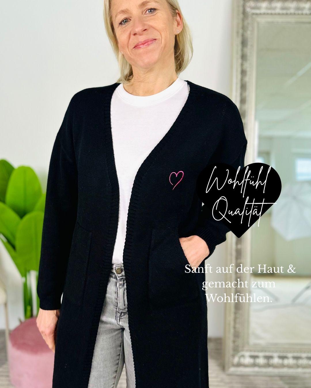 Herzlein® Cardigan "Vanessa" in Schwarz