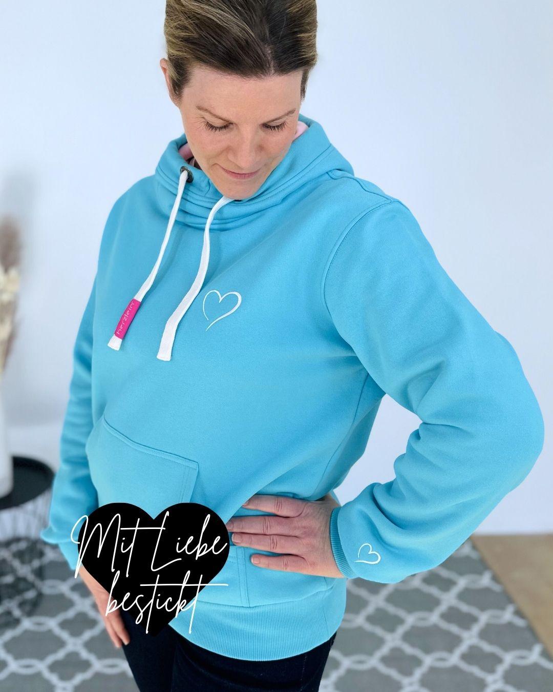 Herzlein® Cosy Hoodie "Herzchen" in Himmelblau