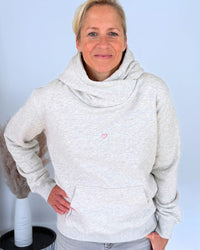 Herzlein® Hoodie "Kaffeeliebe" in Grau meliert