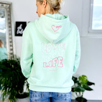 Herzlein® Hoodie "Love your life" in Mint