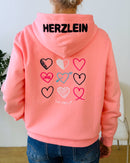 Herzlein® Sweatjacke "Love Hearts" in Coral