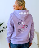 Herzlein® Sweatjacke "Love Hearts" in Lavendel