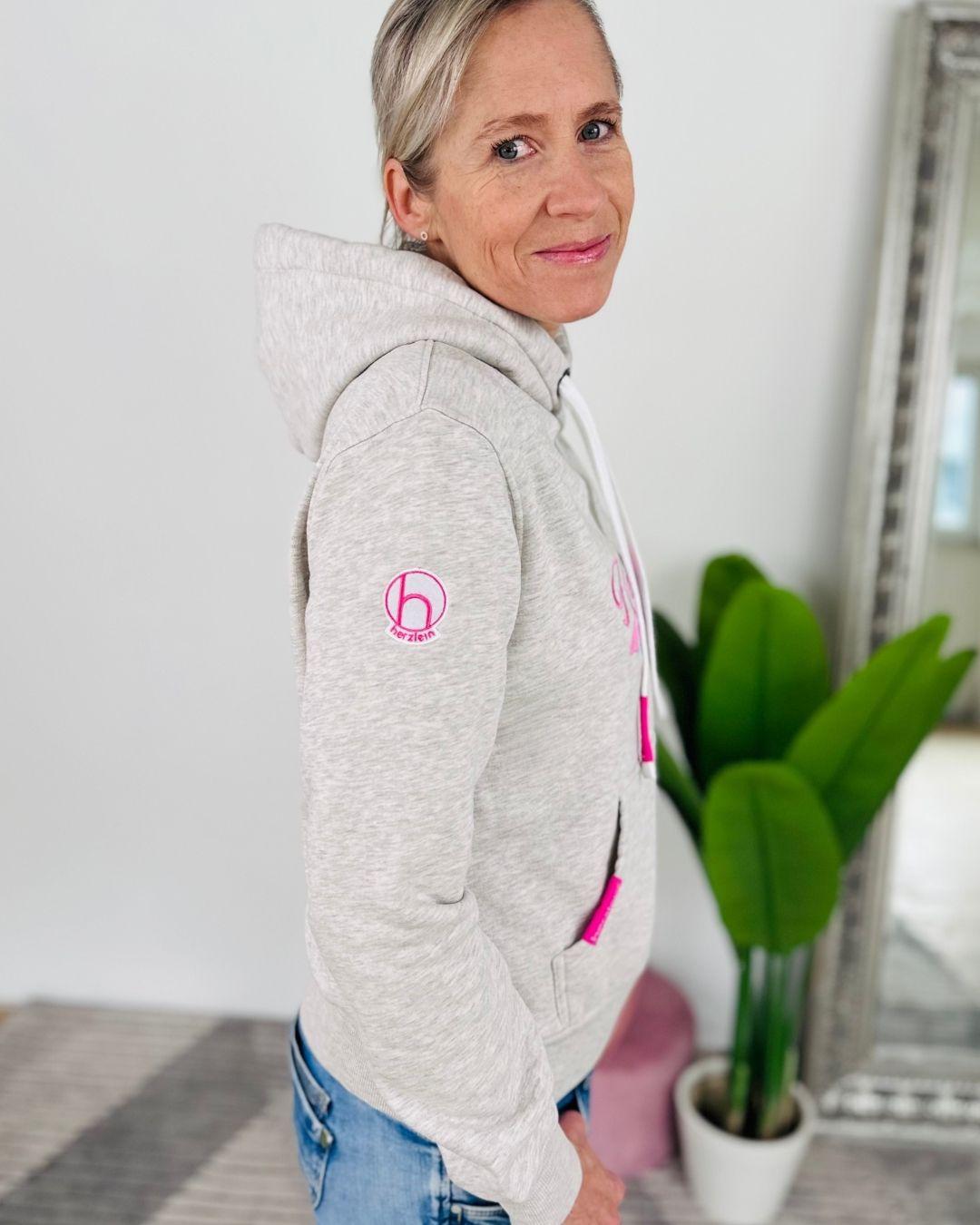 Herzlein® Hoodie "Vintage" in meliertem Grau