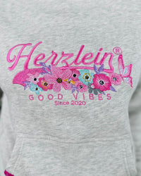 Herzlein® Hoodie "Vintage" in meliertem Grau