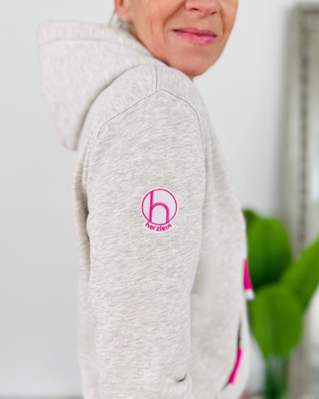 Herzlein® Hoodie "Vintage" in meliertem Grau