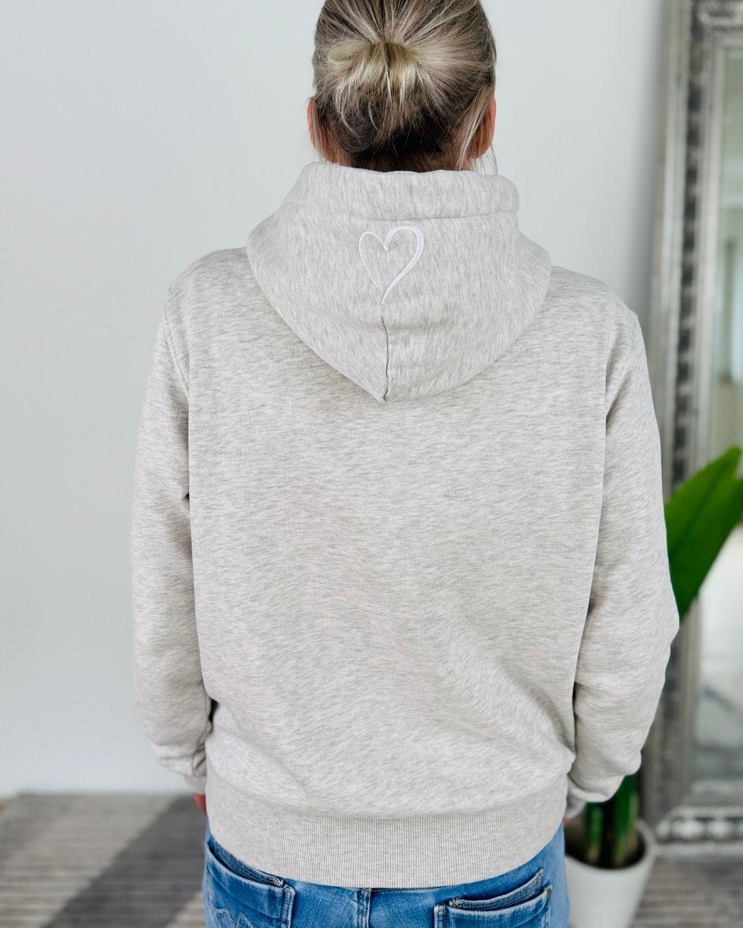 Herzlein® Hoodie "Vintage" in meliertem Grau