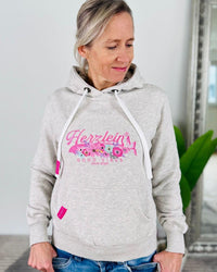 Herzlein® Hoodie "Vintage" in meliertem Grau
