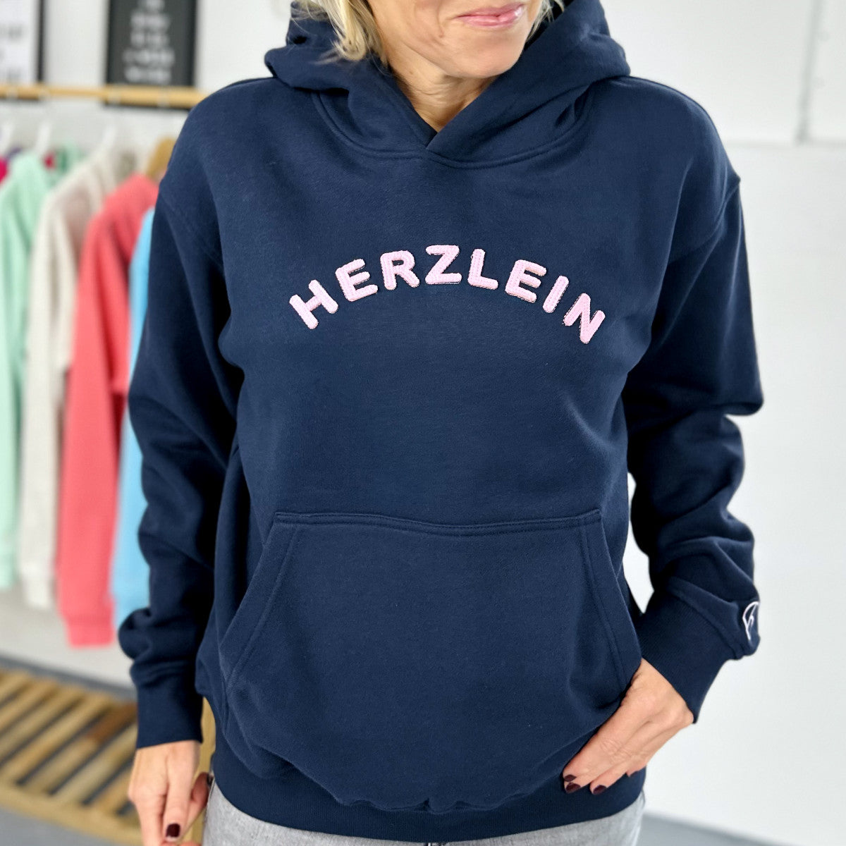 Herzlein® Hoodie in Navy Blau