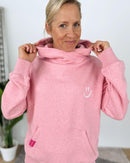 Herzlein® Kuschel Hoodie "Smiley" in meliertem Rosa