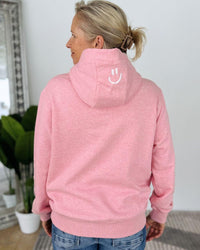 Herzlein® Kuschel Hoodie "Smiley" in meliertem Rosa