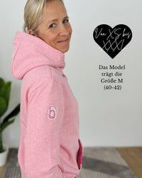 Herzlein® Kuschel Hoodie "Smiley" in meliertem Rosa