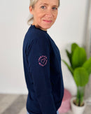 Herzlein® Longsleeve-Shirt mit Herzchen in Navy Blau