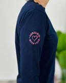 Herzlein® Longsleeve-Shirt mit Herzchen in Navy Blau