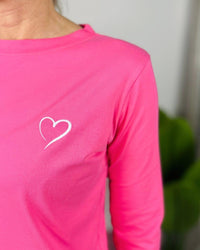Herzlein® Longsleeve-Shirt mit Herzchen in Pink