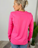 Herzlein® Longsleeve-Shirt mit Herzchen in Pink