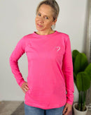 Herzlein® Longsleeve-Shirt mit Herzchen in Pink