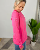 Herzlein® Longsleeve-Shirt mit Herzchen in Pink