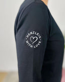 Herzlein® Longsleeve-Shirt mit Herzchen in Schwarz