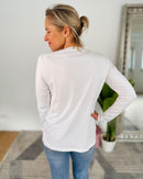 Herzlein® Longsleeve-Shirt mit Herzchen in Weiß