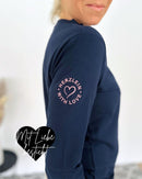 Herzlein® Longsleeve-Shirt mit Hibiskus in Navy