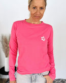 Herzlein® Longsleeve-Shirt mit Hibiskus in Pink