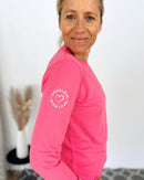 Herzlein® Longsleeve-Shirt mit Hibiskus in Pink