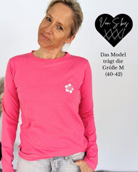 Herzlein® Longsleeve-Shirt mit Hibiskus in Pink