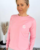 Herzlein® Longsleeve-Shirt mit Hibiskus in Rosa