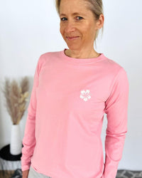 Herzlein® Longsleeve-Shirt mit Hibiskus in Rosa