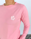 Herzlein® Longsleeve-Shirt mit Hibiskus in Rosa