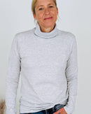 Herzlein® Longsleeve mit Rollkragen "Herz" in Grau meliert