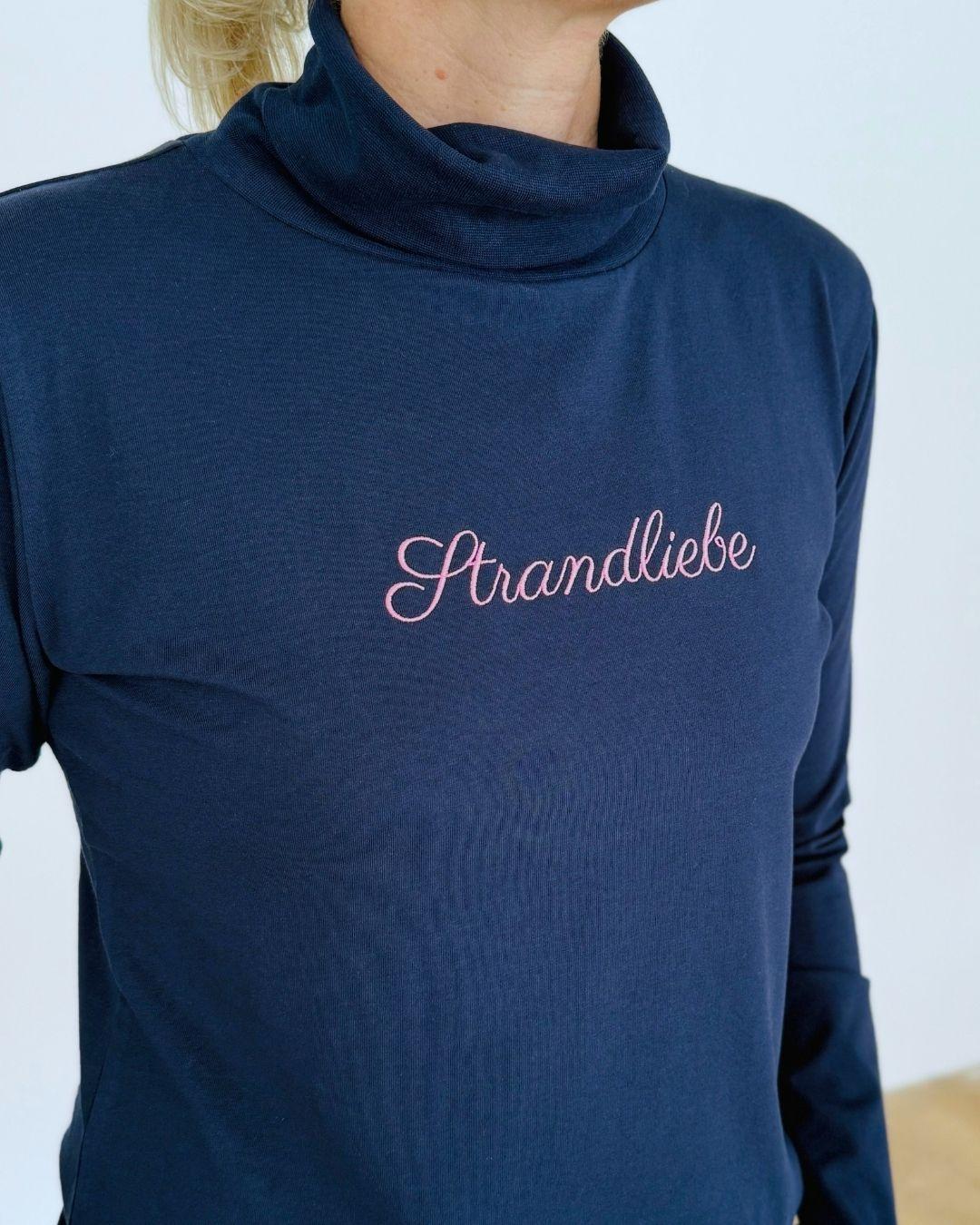 Herzlein® Longsleeve mit Rollkragen "Strandliebe" in Navy