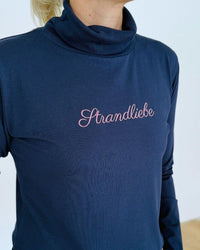 Herzlein® Longsleeve mit Rollkragen "Strandliebe" in Navy