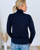 Herzlein® Longsleeve mit Rollkragen "Strandliebe" in Navy