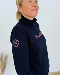 Herzlein® Longsleeve mit Rollkragen "Strandliebe" in Navy