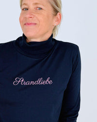 Herzlein® Longsleeve mit Rollkragen "Strandliebe" in Navy